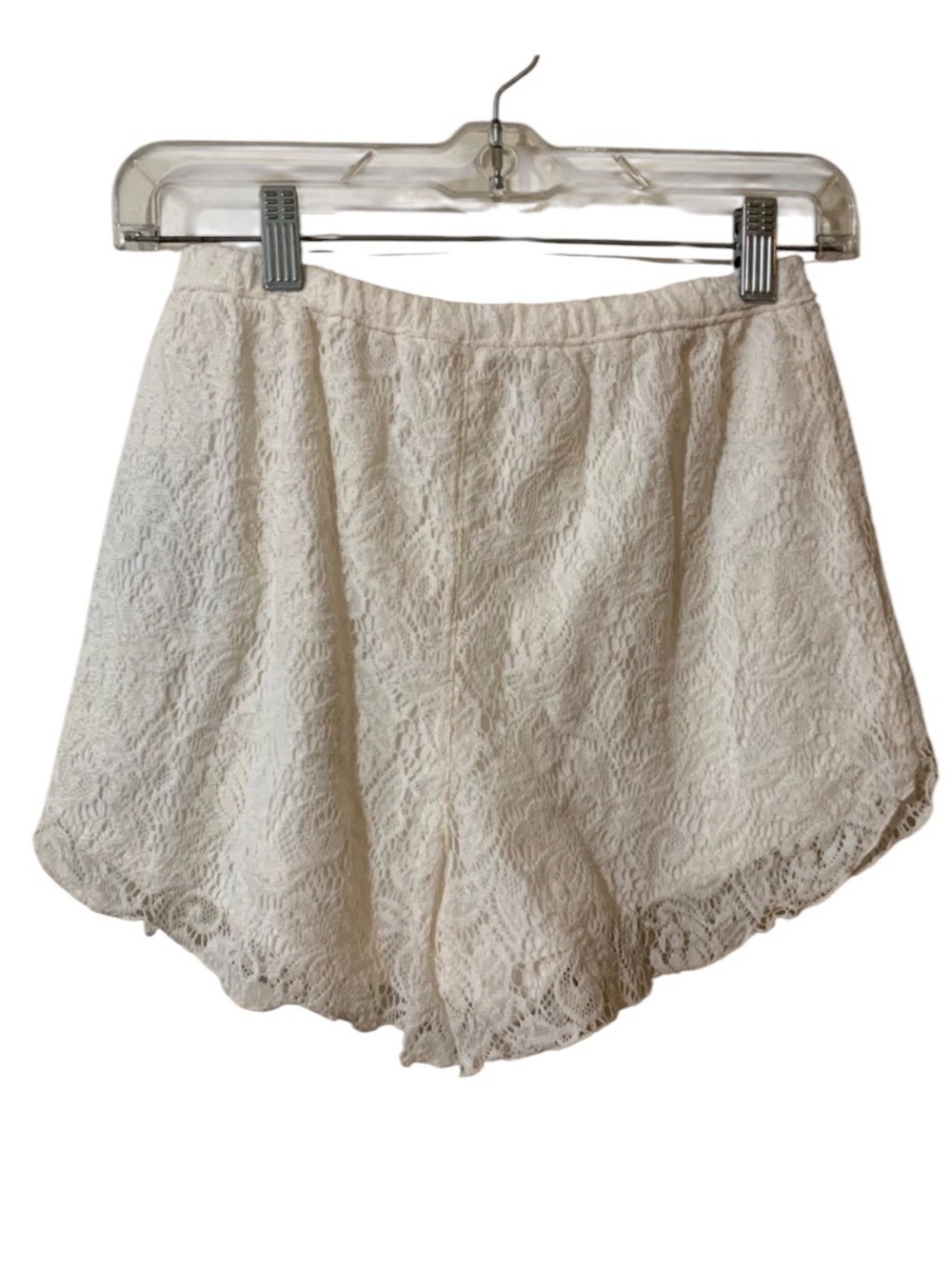 Abercrombie & Fitch Ivory Lace Elastic Waist Lounge Shorts - Picture 2 of 6